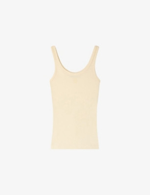 Ribbed Scoop-Neck Stretch-Cotton Top | Selfridges