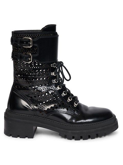 Lasercut Leather Combat Boots | Saks Fifth Avenue