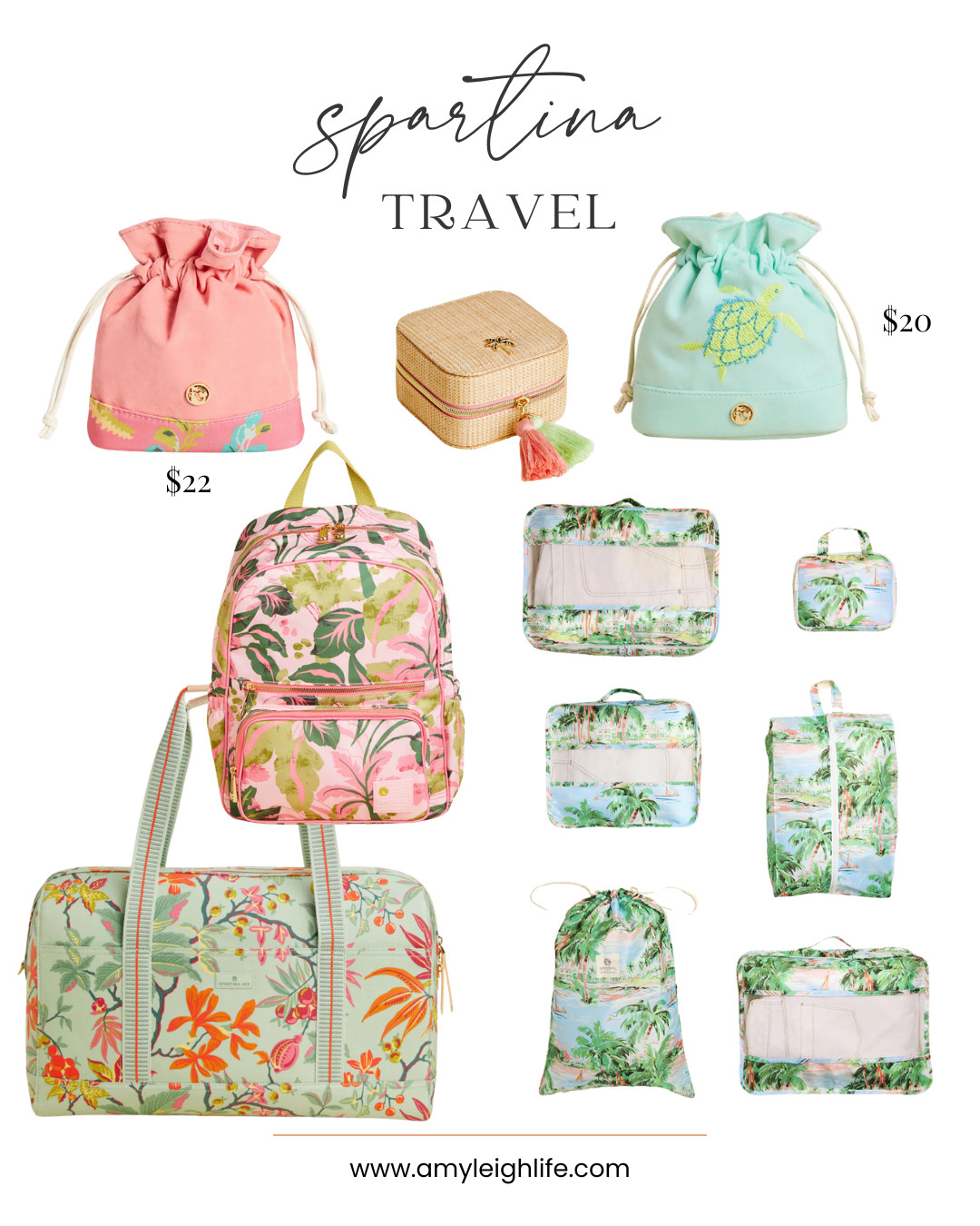 Some of the cutest travel finds! Spartina is definitely my favorite brand for travel bags. They are so fun. The packing cubes are new, as well as the drawstring jewelry pouch. These would make great graduation gifts or bridal gifts.  

 #LTKOver40 #LTKTravel #LTKWedding