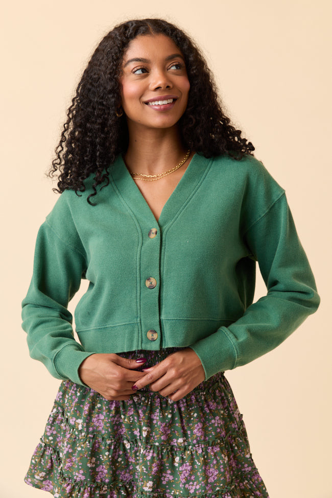 Julianna Forest Green Cardigan | Pink Lily