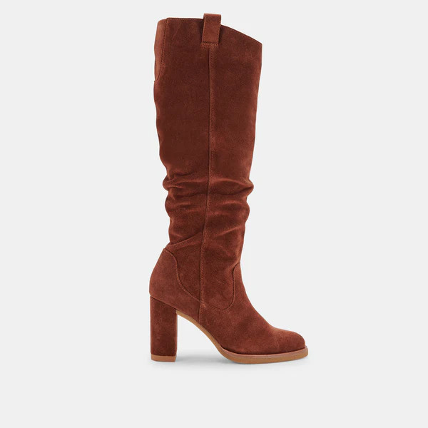 SARIE BOOTS IN BRANDY SUEDE | DolceVita.com