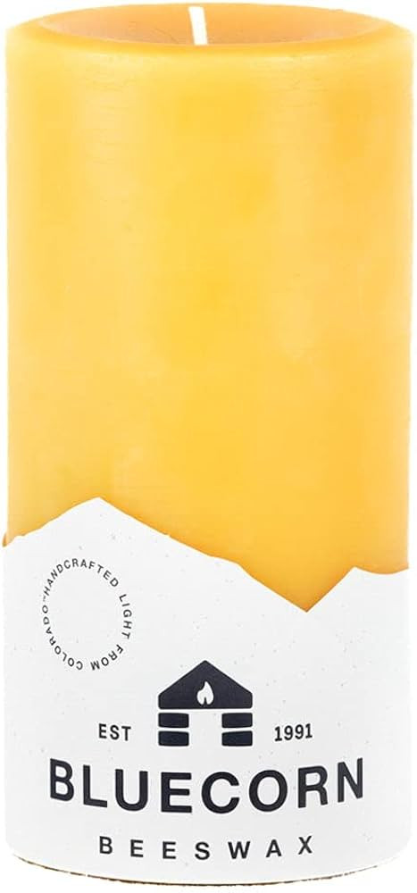 Bluecorn Beeswax 100% Pure Beeswax Pillar Candles | Natural Beeswax Candles, Unscented Yellow Can... | Amazon (US)