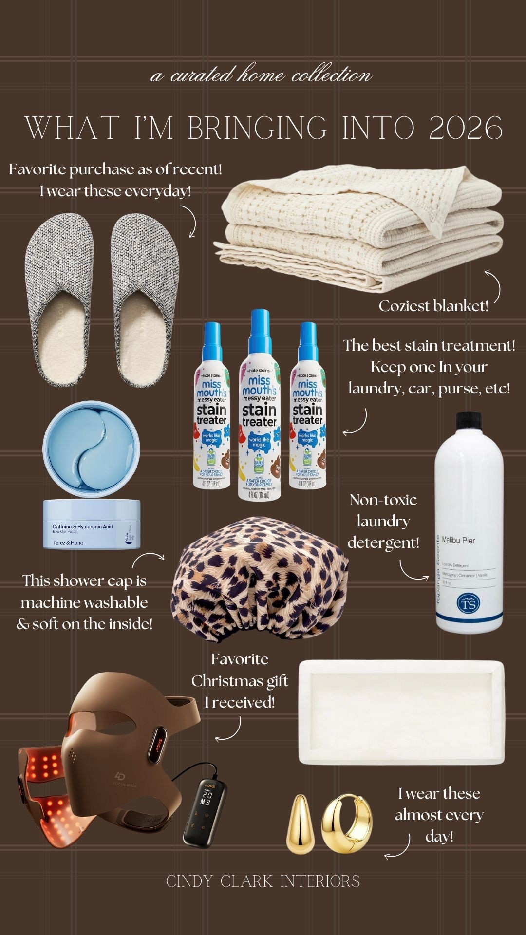 The 9 things I’m taking into 2026 with me! For me, it’s all about comfort, functionality, and lifestyle. I’ve rounded up my favorite health and wellness items including a new biohacking tool, the best stain treatment, my favorite non-toxic laundry detergent, accessories I wear everyday, and more! 