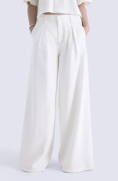 Pistola Delphine Wide Leg Jeans in Off-White at Nordstrom, Size 25 | Nordstrom