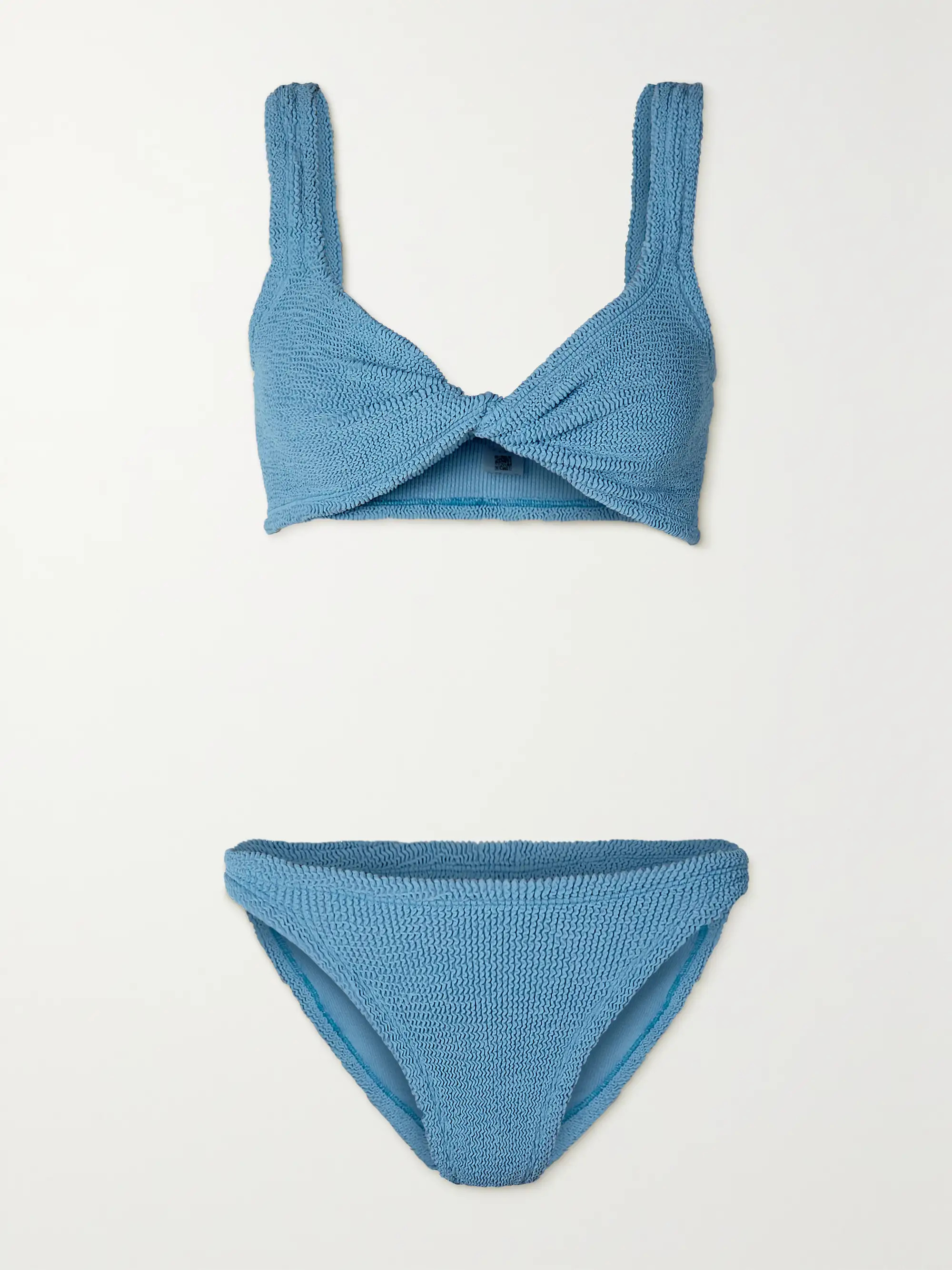 + NET SUSTAIN Juno twist-front seersucker bikini | NET-A-PORTER (UK & EU)
