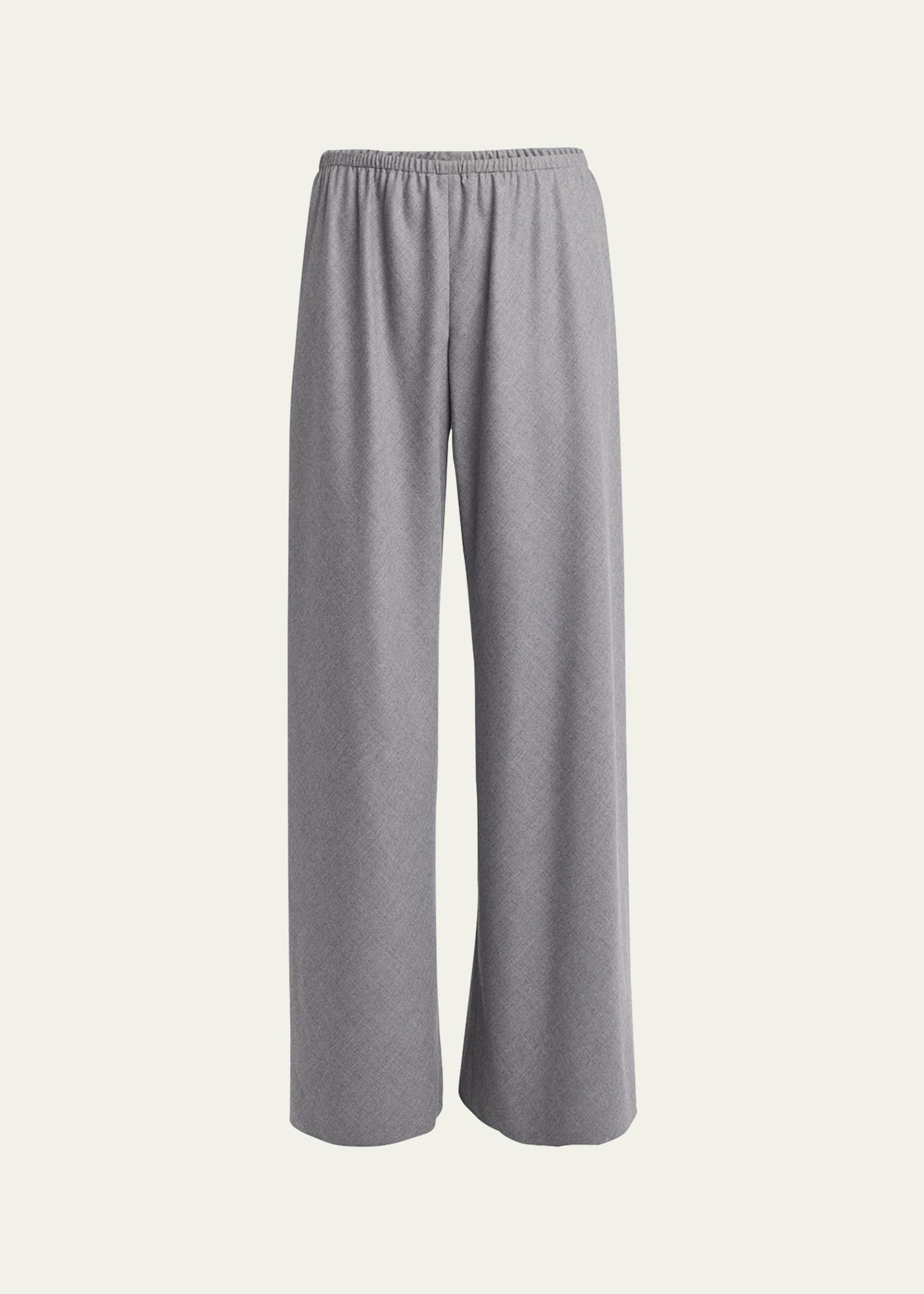 THE ROW Gala Wool Wide-Leg Pull-On Pants | Bergdorf Goodman