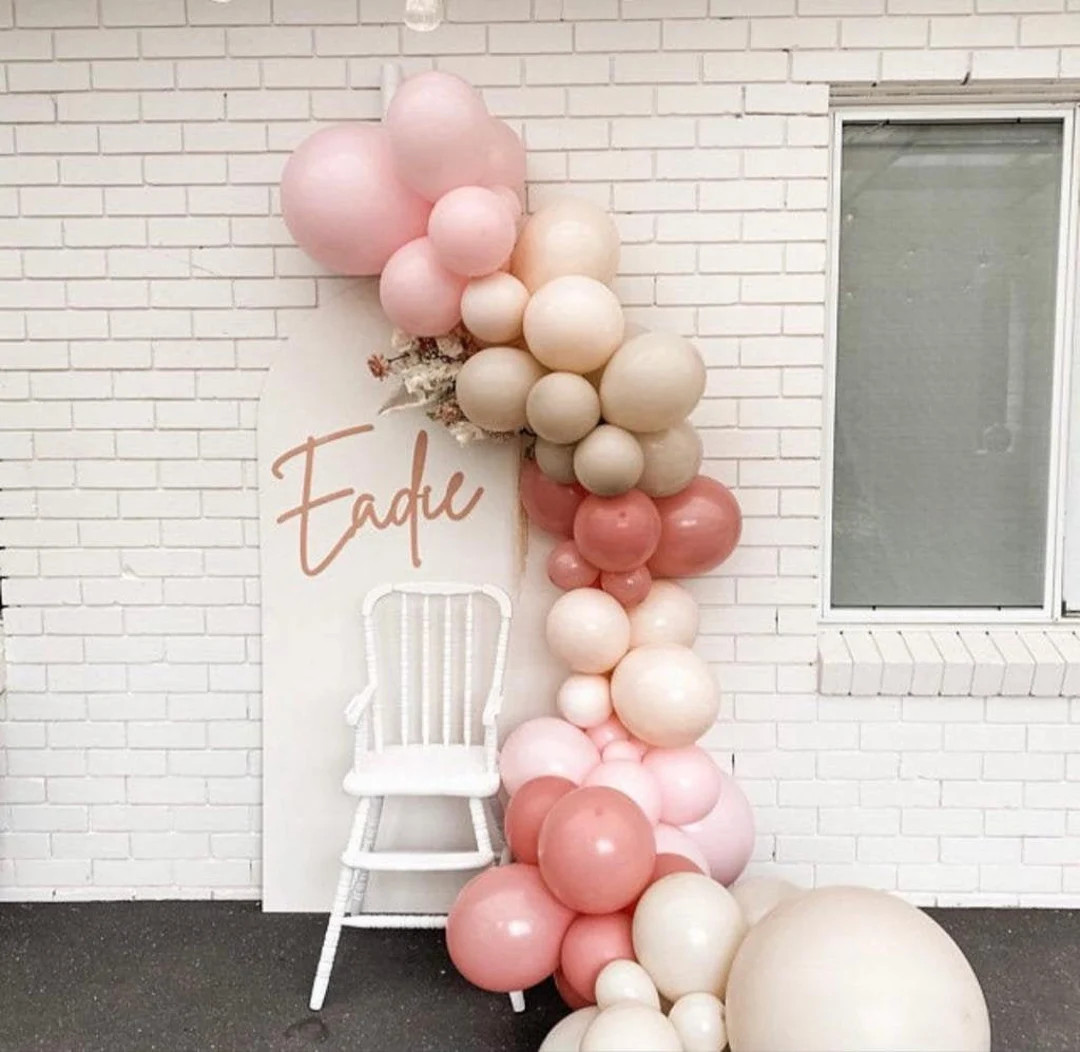 Boho Dusty Rose Pastel Pink Cream Peach DIY Balloon Garland Kit First Birthday Beige Taupe Balloo... | Etsy (US)