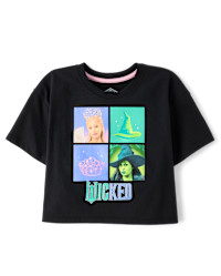 Girls Wicked™ Hat And Crown Oversized Cropped Graphic Tee - black | The Children's Place