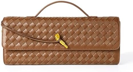 Joryin Woven Purse for Women Evening Clutch Woven Leather & Suede Handbags Crossbody Bag Suede Pu... | Amazon (US)
