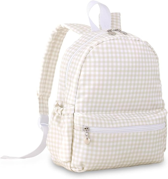 Toddler Backpack for Girls or Boys Ages 2-4, 12” H Kids Preschool Gingham Bookbag, School Bag f... | Amazon (US)