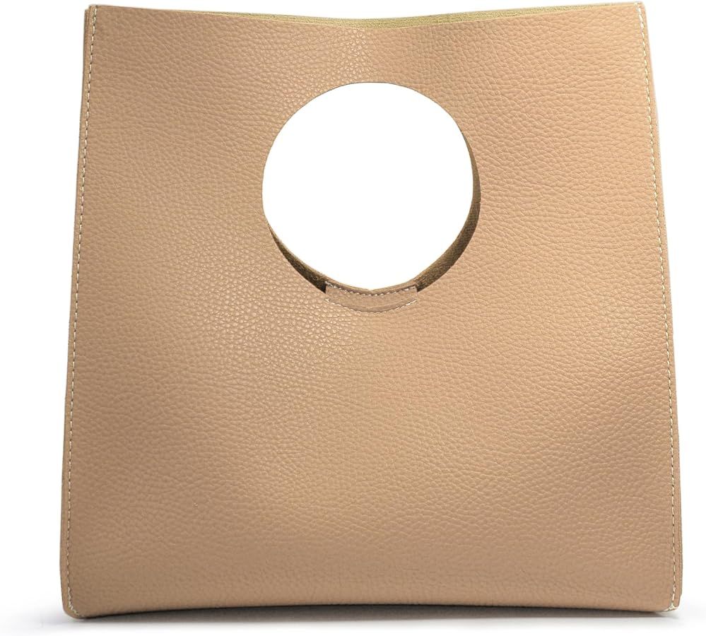 HOXIS Vintage Minimalist Style Soft Pu Leather Handbag Clutch Small Tote | Amazon (US)