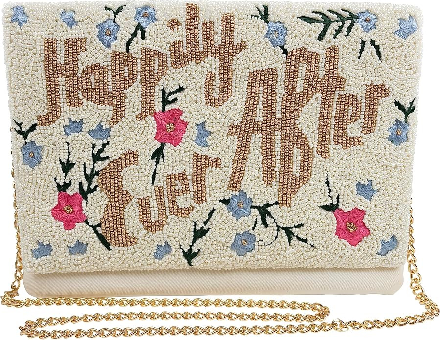 Pretty Robes Bridal Clutch Happily Ever After Bridal Purse for Wedding Day, Beaded Bride Purse fo... | Amazon (US)