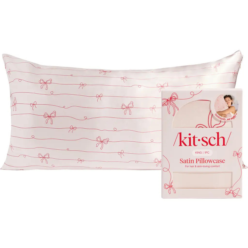 Kitsch King Satin Pillowcase in Pink at Nordstrom | Nordstrom
