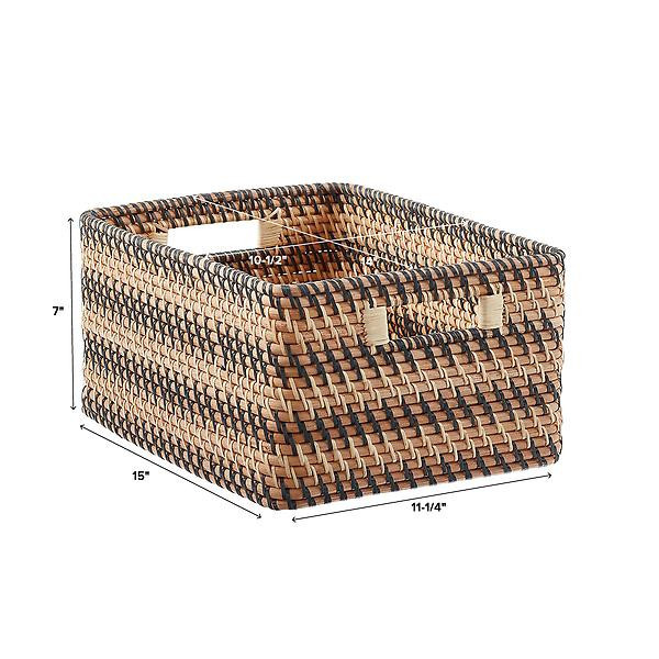 Large Rattan Curved Bin | The Container Store