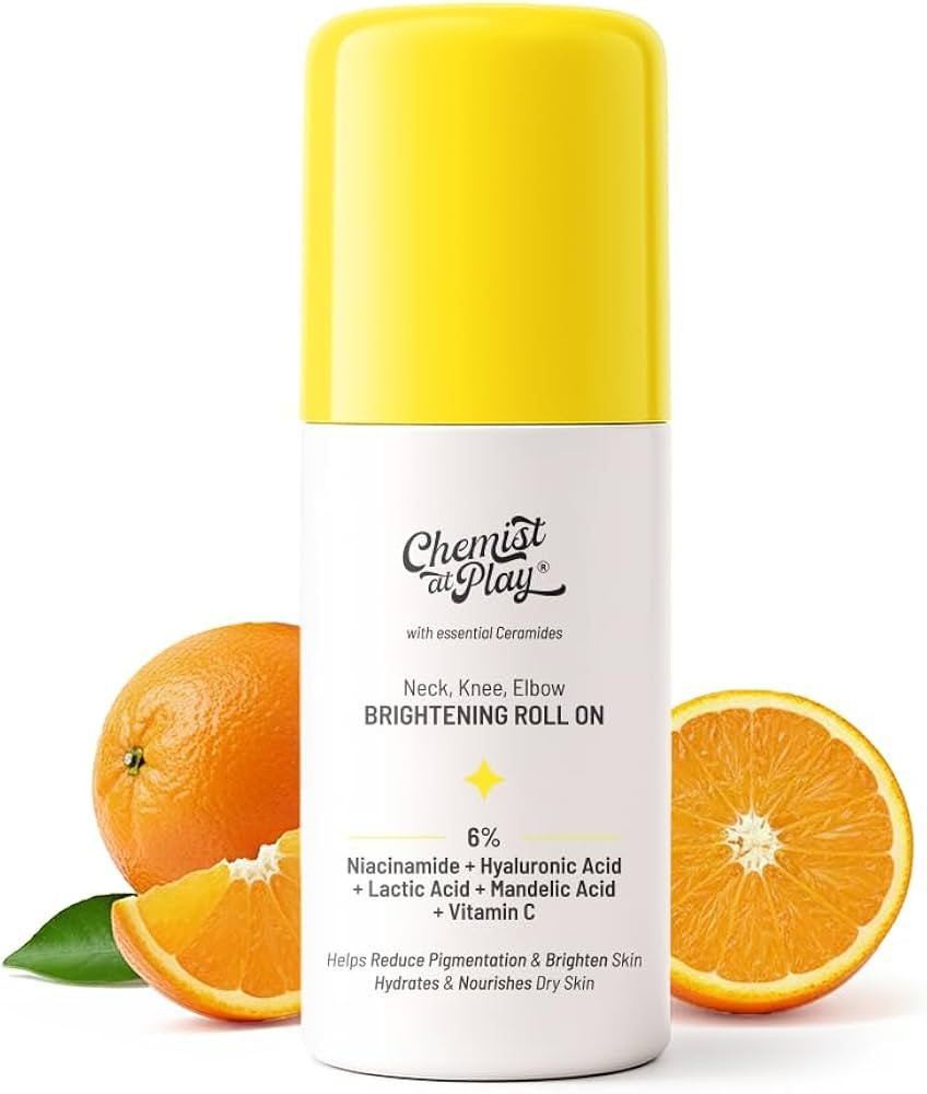 Chemist at Play Roll On Serum For Neck, Knee & Elbow With 6% Vitamin C+ Hyaluronic Acid + AHAs + ... | Amazon (US)