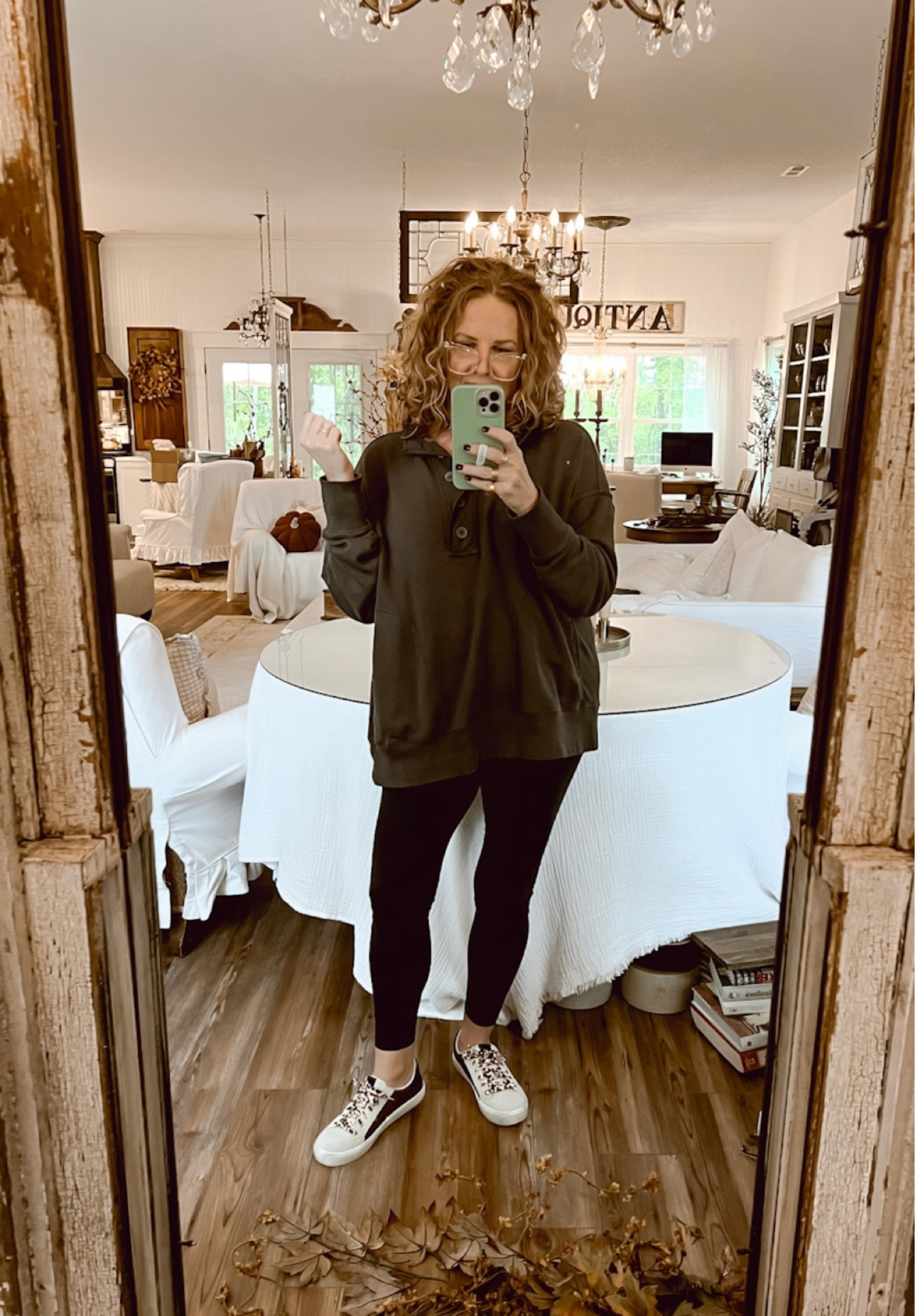 OOTD :) 

Ootd, style tip, cozy outfit, loungewear, leggings, aerie, crewneck, casual shoes, Deb and Danelle 

#LTKSeasonal #LTKstyletip #LTKtravel
