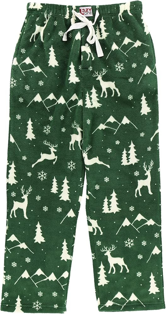 Lazy One Men's Fleece Pajama Pants, Nordic Fleece Pajama Bottoms for Men, Warm Pajama Pants | Amazon (US)