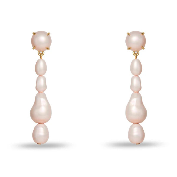 ROSÉ COLLECTOR PEARL LINEAR EARRINGS | LELE SADOUGHI