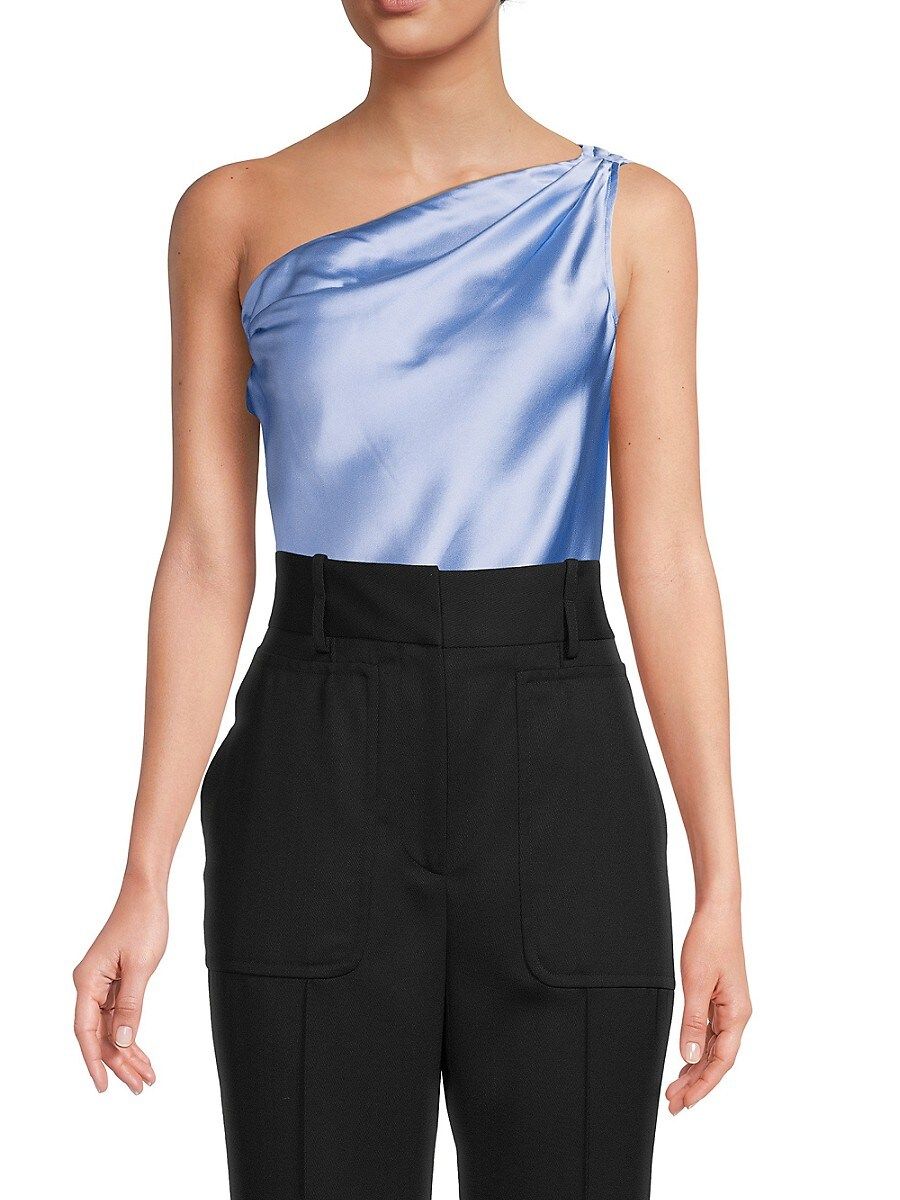 Cami NYC Women's Darby One-Shoulder Silk Bodysuit - Agua - Size XS | Saks Fifth Avenue OFF 5TH