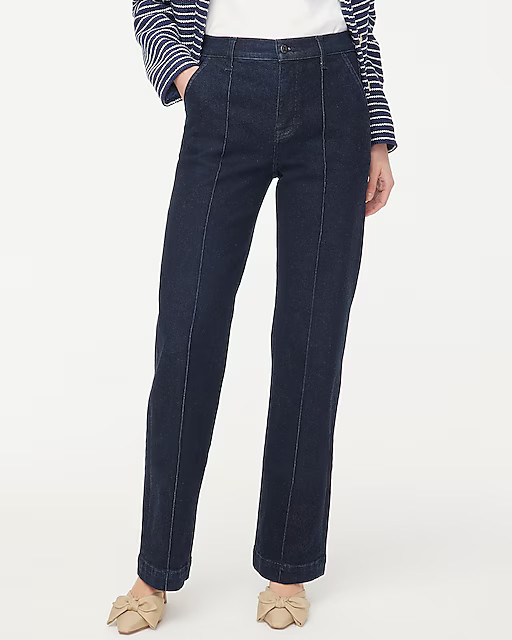 Slim wide-leg pintuck jean in all-day stretch | J.Crew Factory