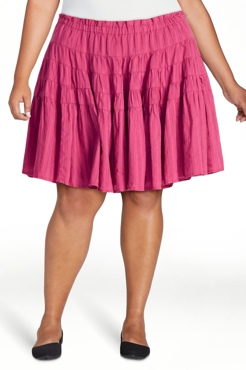 Scoop Women’s Tiered Cotton Skirt, Sizes XS-4X | Walmart (US)
