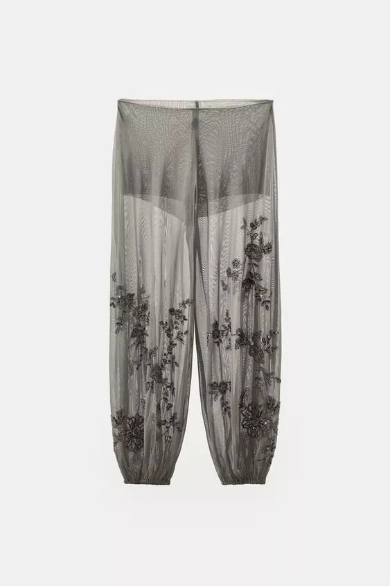 EMBROIDERED BLOOMER PANTS | Zara US