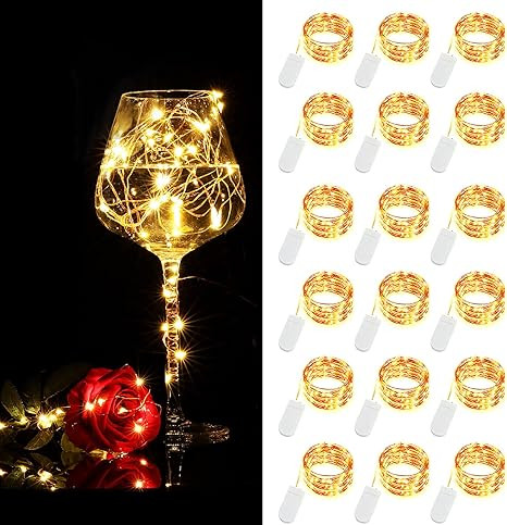 LEDIKON 18 Pack Led Fairy Lights Battery Operated Mini String Lights,Each 7.2ft 20 LED Warm White... | Amazon (US)