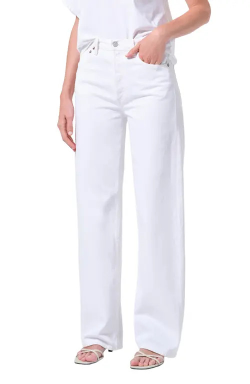 AGOLDE Ren High Waist Wide Leg Jeans in Marshmallow Cl at Nordstrom, Size 24 | Nordstrom