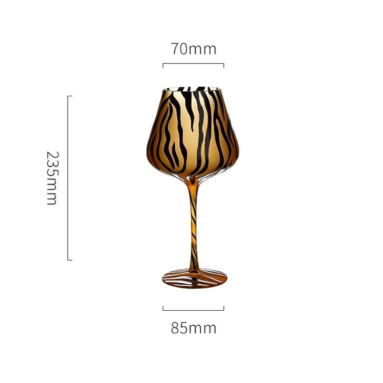 Creative Tiger Leopard Print Stemmed Glass, Frosted Big Belly Crystal Glass Cup, Multipurpose Win... | Walmart (US)