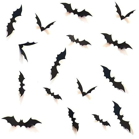 HOZZQ DIY Halloween Party Supplies PVC 3D Decorative Scary Bats Wall Decal Wall Sticker, Hallowee... | Amazon (US)