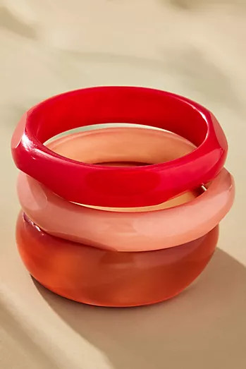 Round Bangle Bracelets, Set of 3 | Anthropologie (US)