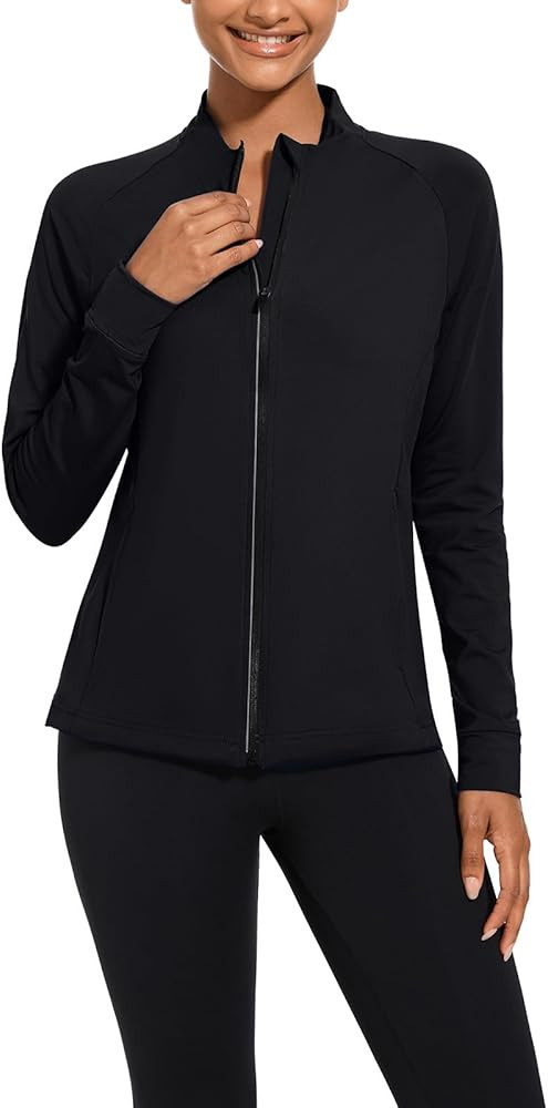 bpbtti Women's Polar Fleece Zip Up Workout Jackets with Pockets Slim Fit Cottony Soft Jacket for ... | Amazon (US)