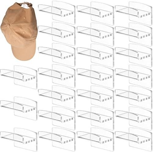 24 Pack Adhesive Hat Hooks for Wall Mounted Minimalist Hat Rack Design Hat Rack No Drilling Wall Hat | Amazon (US)