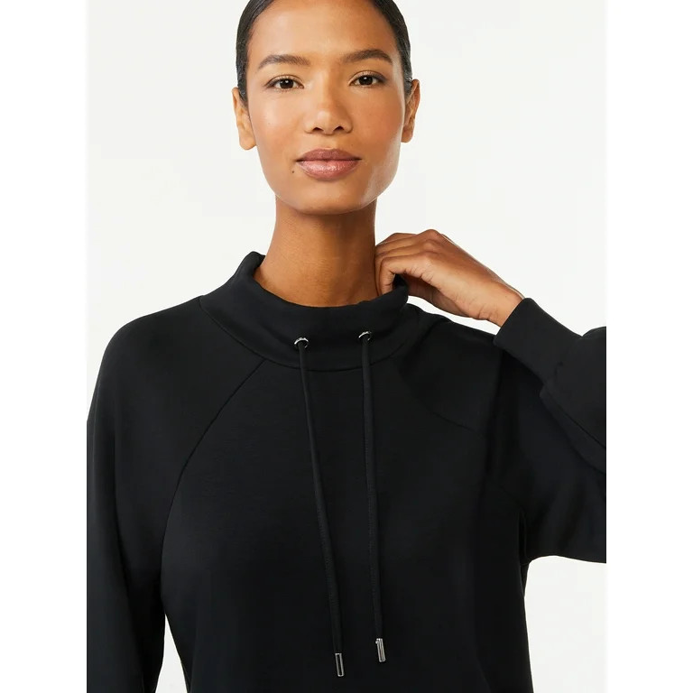 Scoop Women's Scuba Knit Funnel Neck Sweatshirt | Walmart (US)