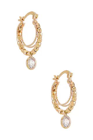 Ettika Embellished Hoop Earrings in Gold from Revolve.com | Revolve Clothing (Global)