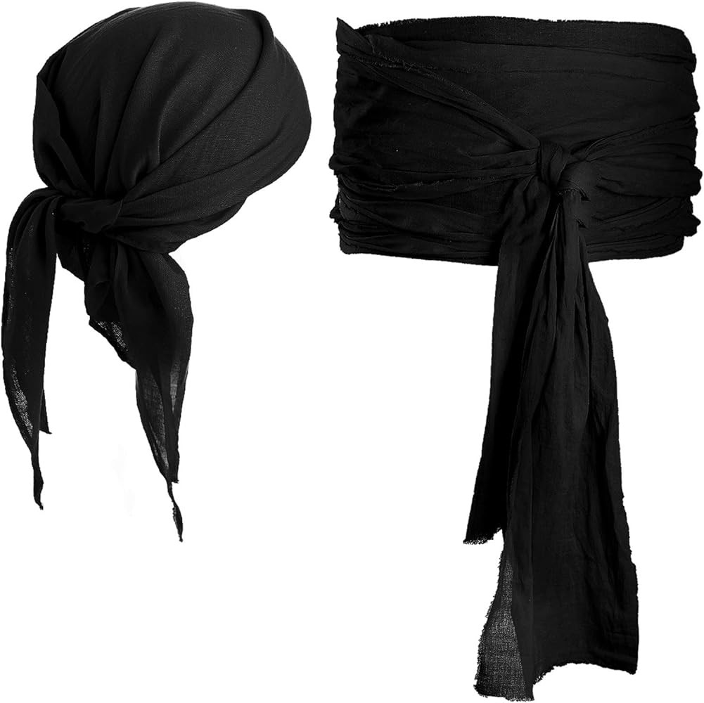 SATINIOR Pirate Costume Men Women Pirate Head Scarf Hat Accessories Pirate Sash Belt Bandana Wais... | Amazon (US)