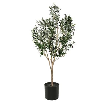 Artificial Green Olive Tree in Black Planters Pot. | Wayfair North America