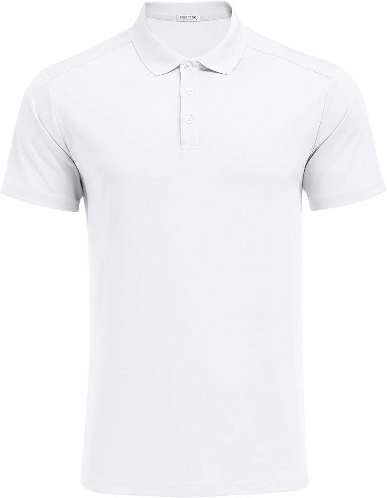 PINSPARK Golf Polo Shirts for Men Quick Dry Short Sleeve Collared Shirt Slim Fit Casual Solid Sty... | Amazon (US)