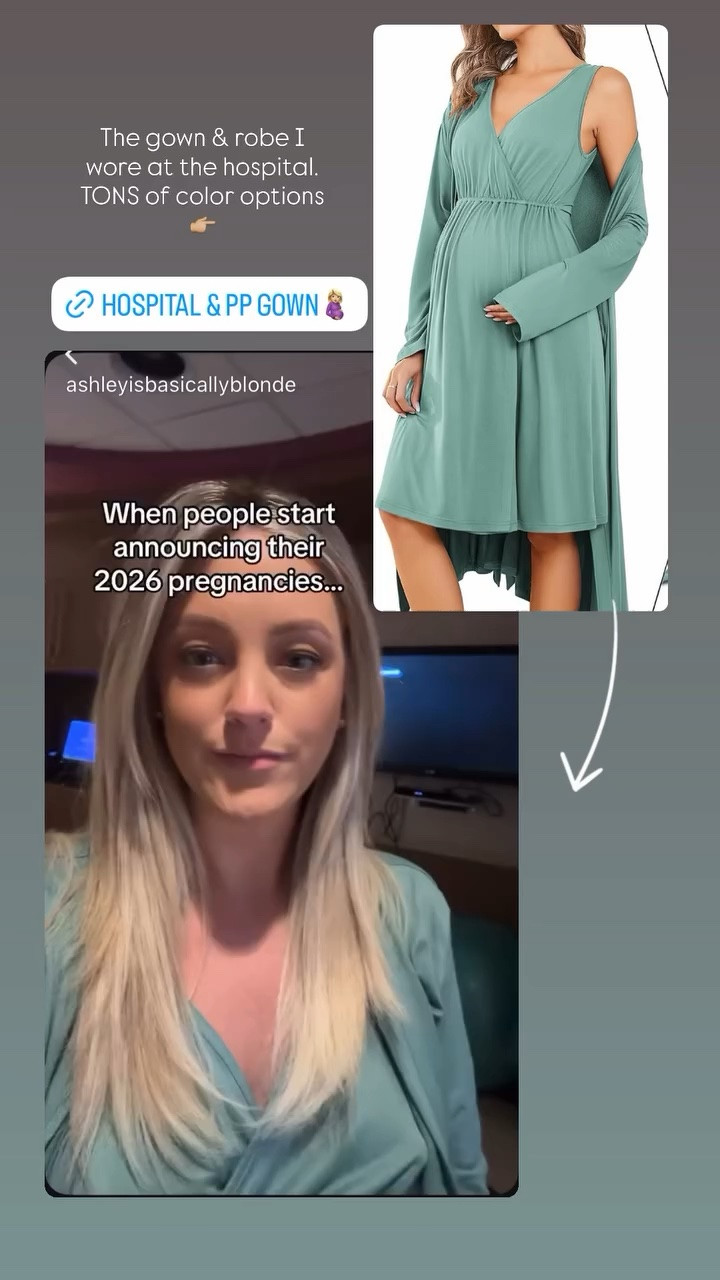 The gown & robe I wore at the hospital. TONS of color options 👉🏼

#LTKBaby #LTKmomlife #LTKBump