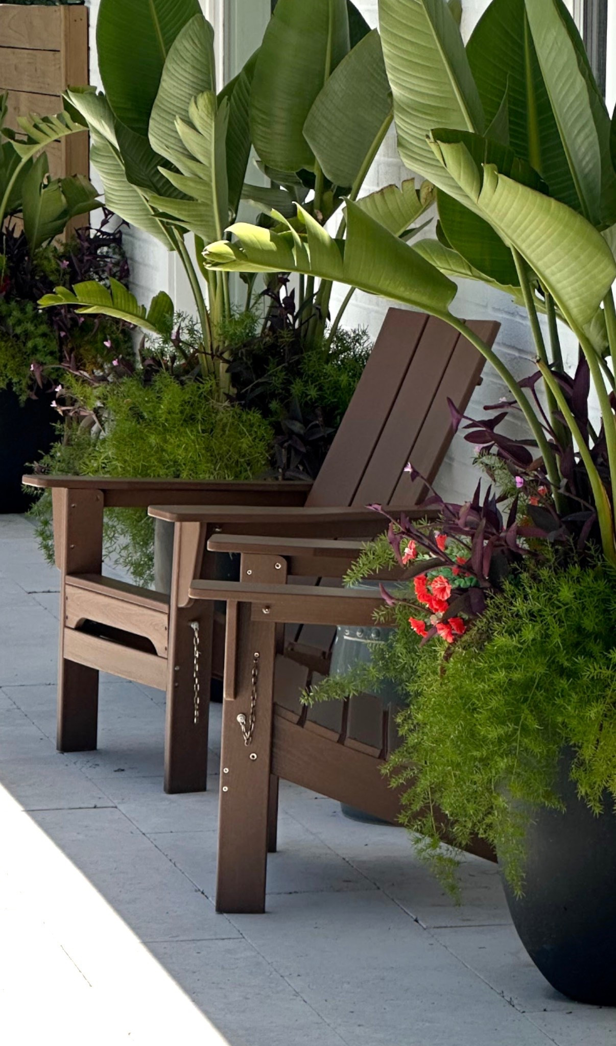 Polywood alternative Adirondack chairs dark brown wood look weather resistant Florida home backyard patio furniture planters 

#LTKHome #LTKSeasonal #LTKSaleAlert