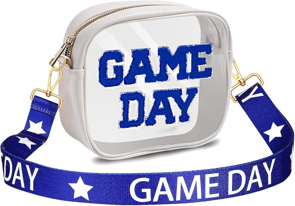 Game Day Clear Bag for Stadium Events with Letter Patches Stadium Approved Clear Crossbody Purse ... | Amazon (US)