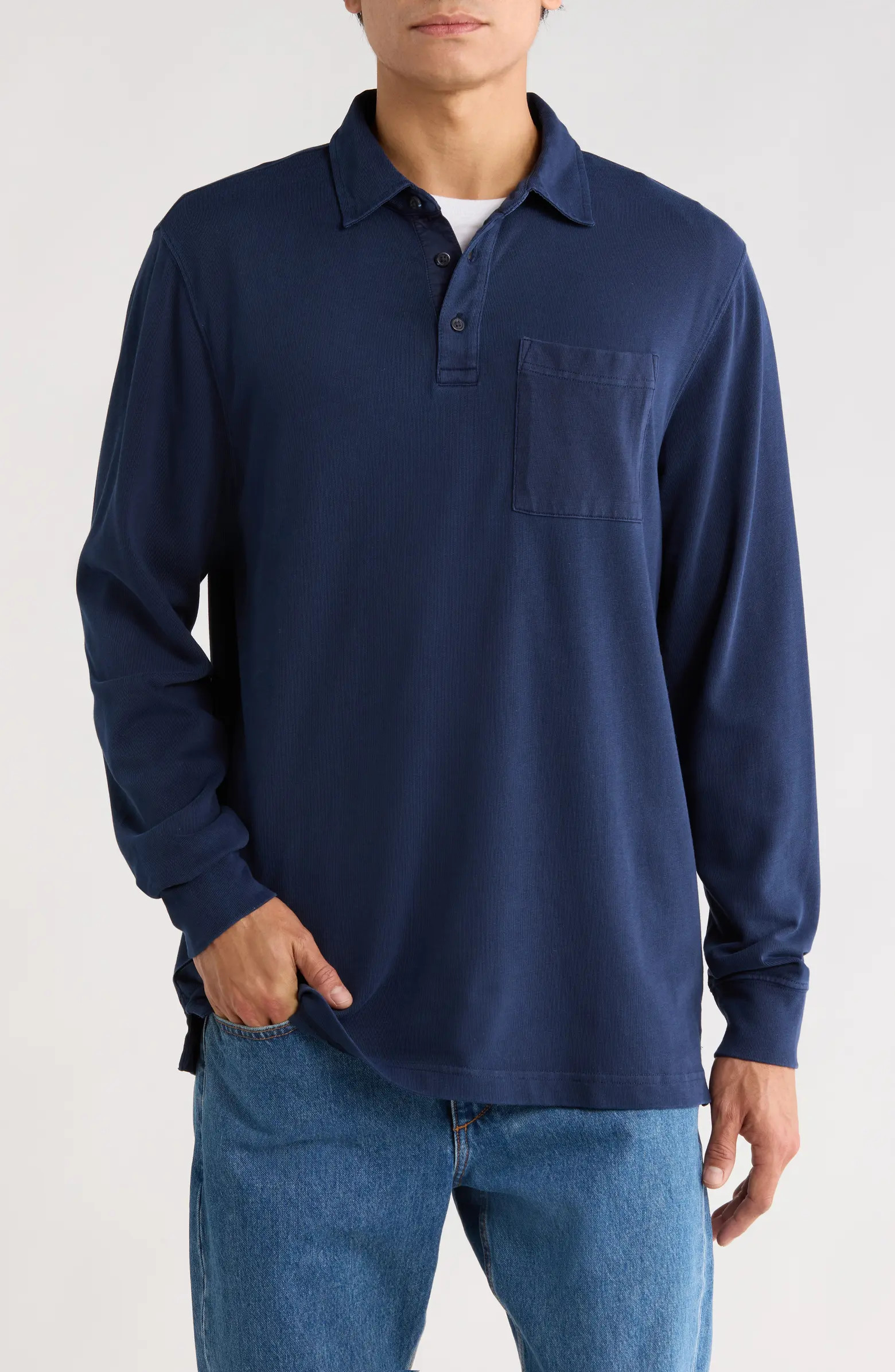 Long Sleeve Heavyweight Jersey Polo | Nordstrom