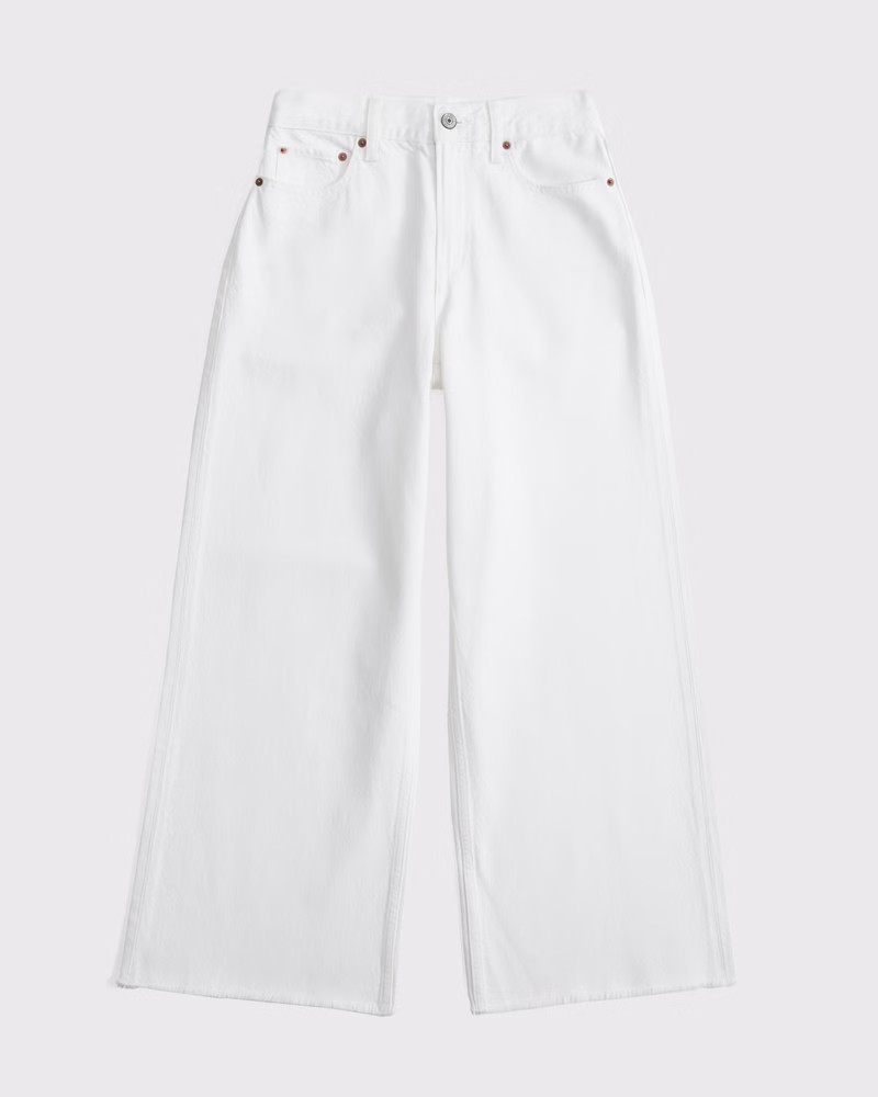 Curve Love High Rise Cropped Wide Leg Jean | Abercrombie & Fitch (US)