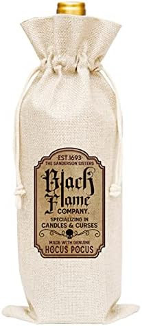 Black Flame Company, Hocus Pocus Wine Gift Bags, Burlap Wine Bottle Cover Bag For Halloween, Besties | Amazon (US)