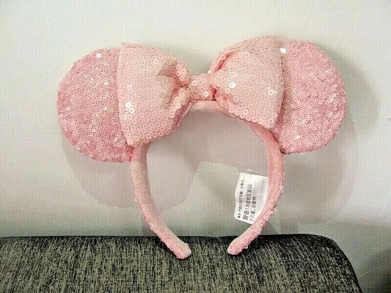 NEW Disney Parks Millennial Pink Minnie Mouse Bow Sequins Ear Headband  | eBay | eBay US