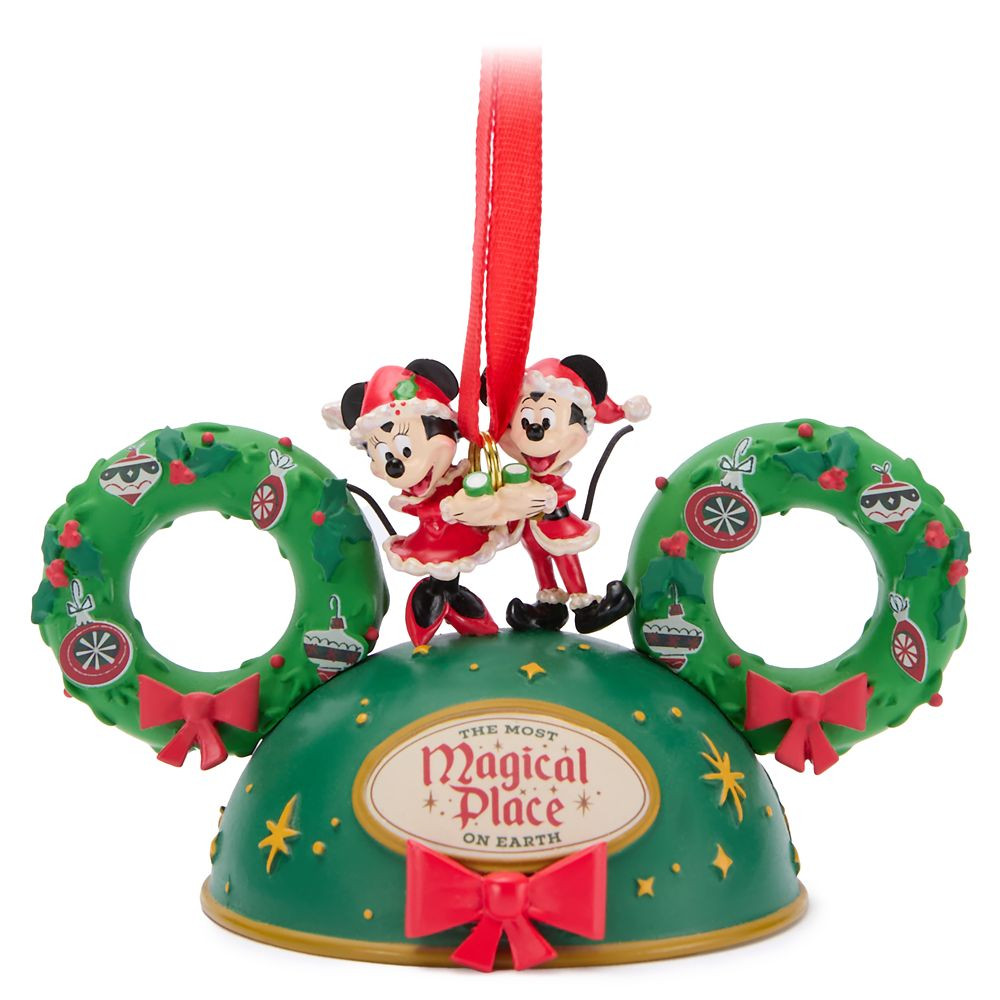 Santa Mickey and Minnie Mouse Holiday Ear Hat Ornament – Walt Disney World | Disney Store