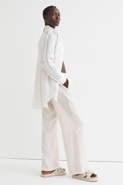 Wide-cut Satin Pants | H&M (US)