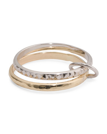 Made In Italy 14kt Gold Two Tone Double Ring | TJ Maxx