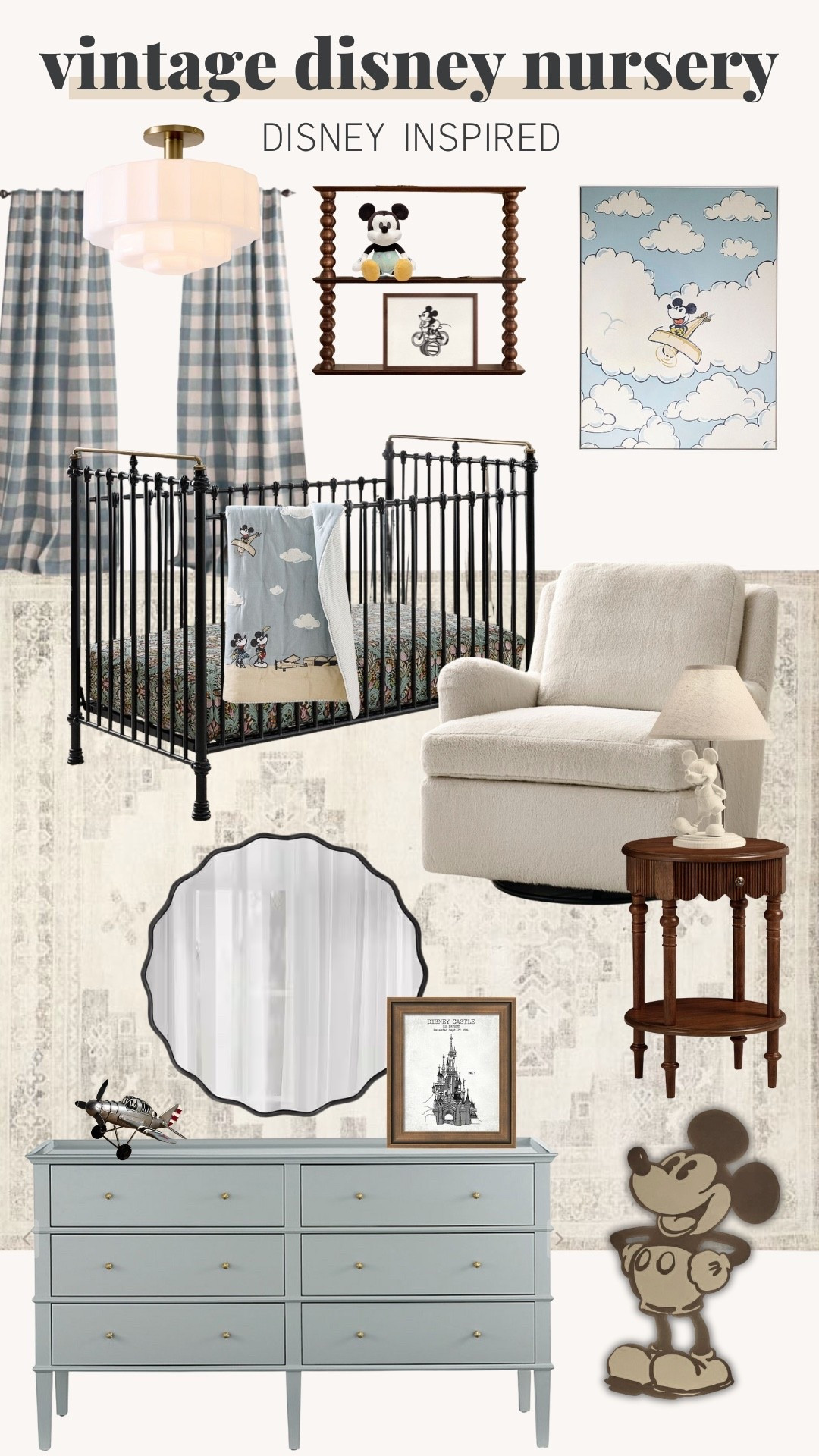 Vintage Disney inspired nursery ideas! 


Crib, Mickey Mouse, vintage room, curtains, rug, lamp, throw blanket 

#LTKHome #LTKBaby #LTKStyleTip