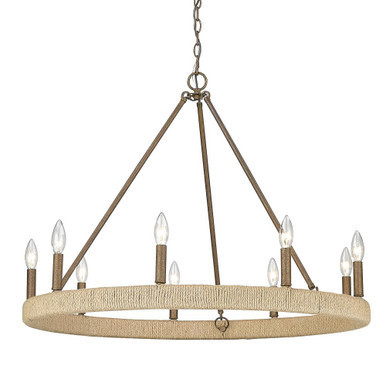 Yates Chandelier, 9-Light, Burnished Chestnut, 32.5"W (1022-9 BC HRJP) | Lighting Reimagined